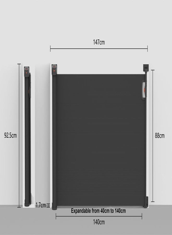 HEVASNEK Extra-Wide Baby Safety Gate for Toddlers & Pets - Heavy-Duty Metal, Adjustable Width, Carpenter Installation Required Childproof Stair, Doorway & Kitchen Barrier, Black - Image 3